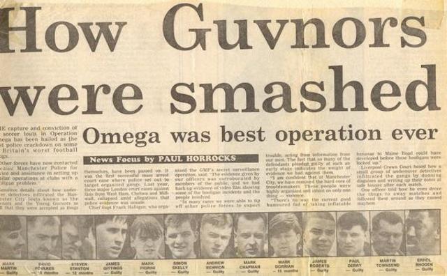 Young Guvnors на Бени са били предмет на голяма полицейска операция през 1980-те години.